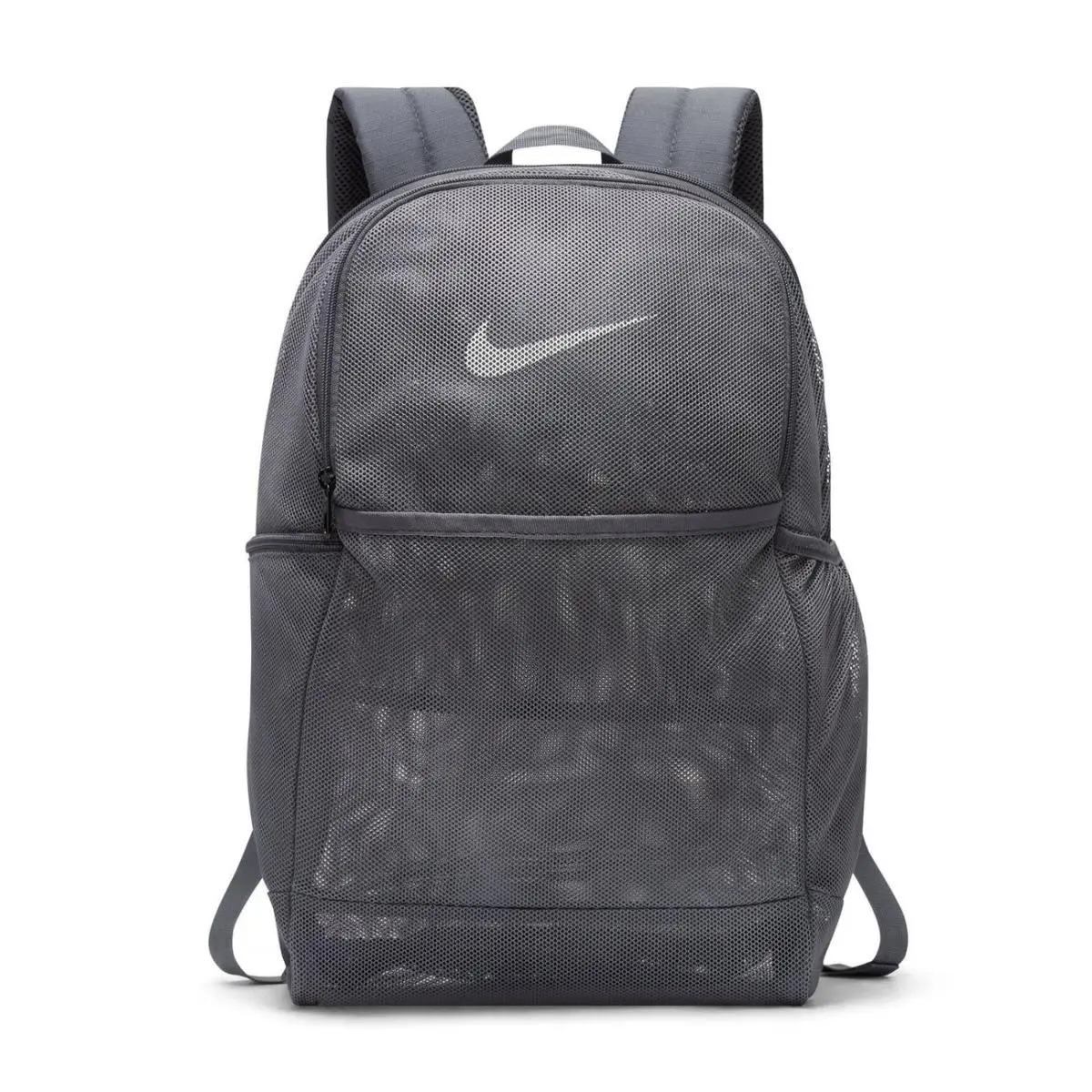 Nike Brasilia Mesh Backpack Flint Grey Gym School Training Travel BA6050 026