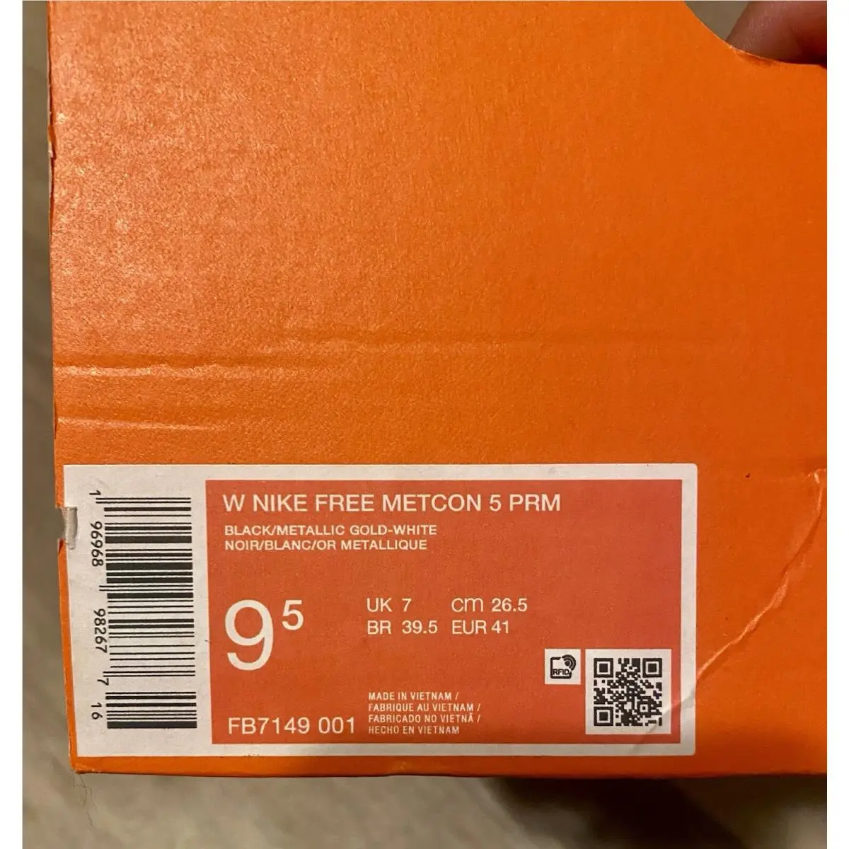 Nike shoes - Nike Free Metcon - Free Metcon - FB7149-001 - Black/White/Fireberry/Metallic Gold (UPC: 196968982677) 10