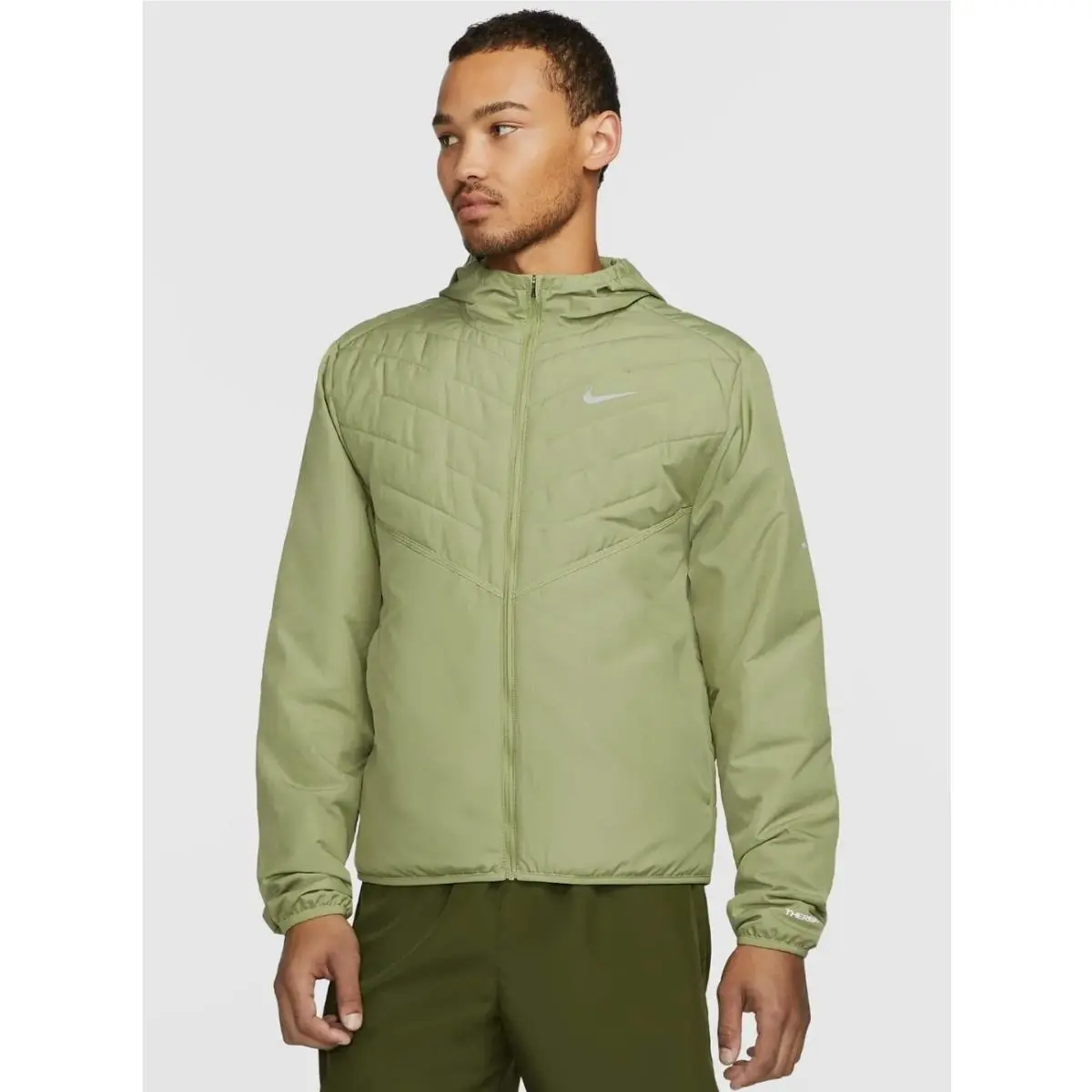 Nike Therma-fit Repel Synthetic-fill Running Jacket Mens Large Green Hoodie