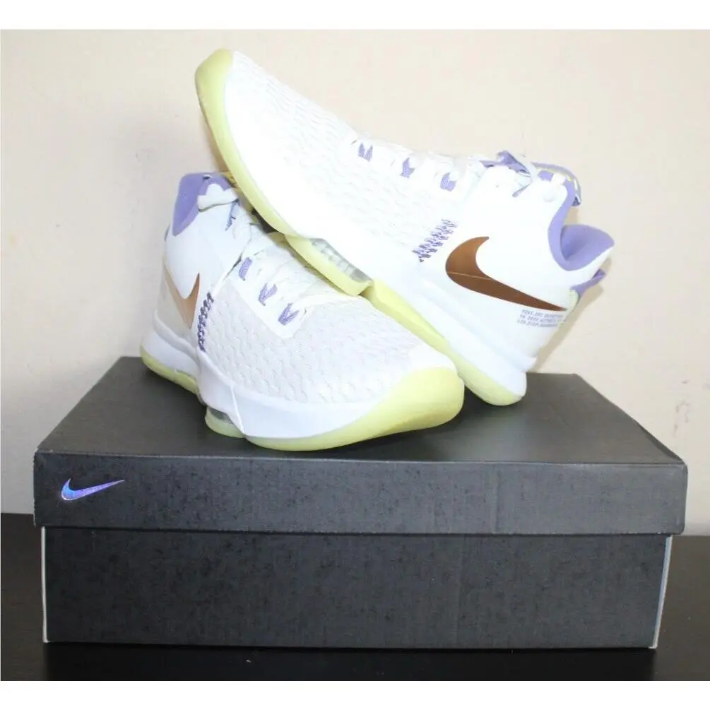 Nike Lebron Witness 5 Summit White Metallic Bronze 2021 CQ9380-102 Sz 11 Mens