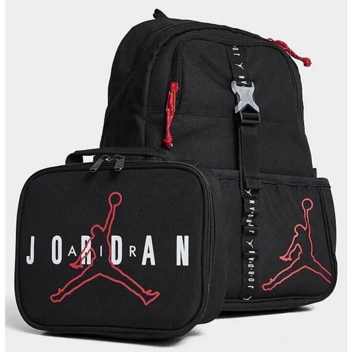 Nike Jordan Kid Backpack 13 Laptop Lunch Box Black School Bag 9A0775