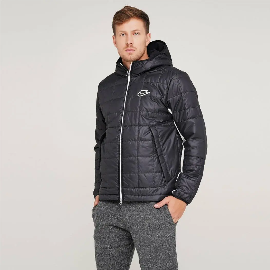 Nike Nsw Syn-fill Fleece Jacket CU4422 070 Black/white Men`s Size 2XL