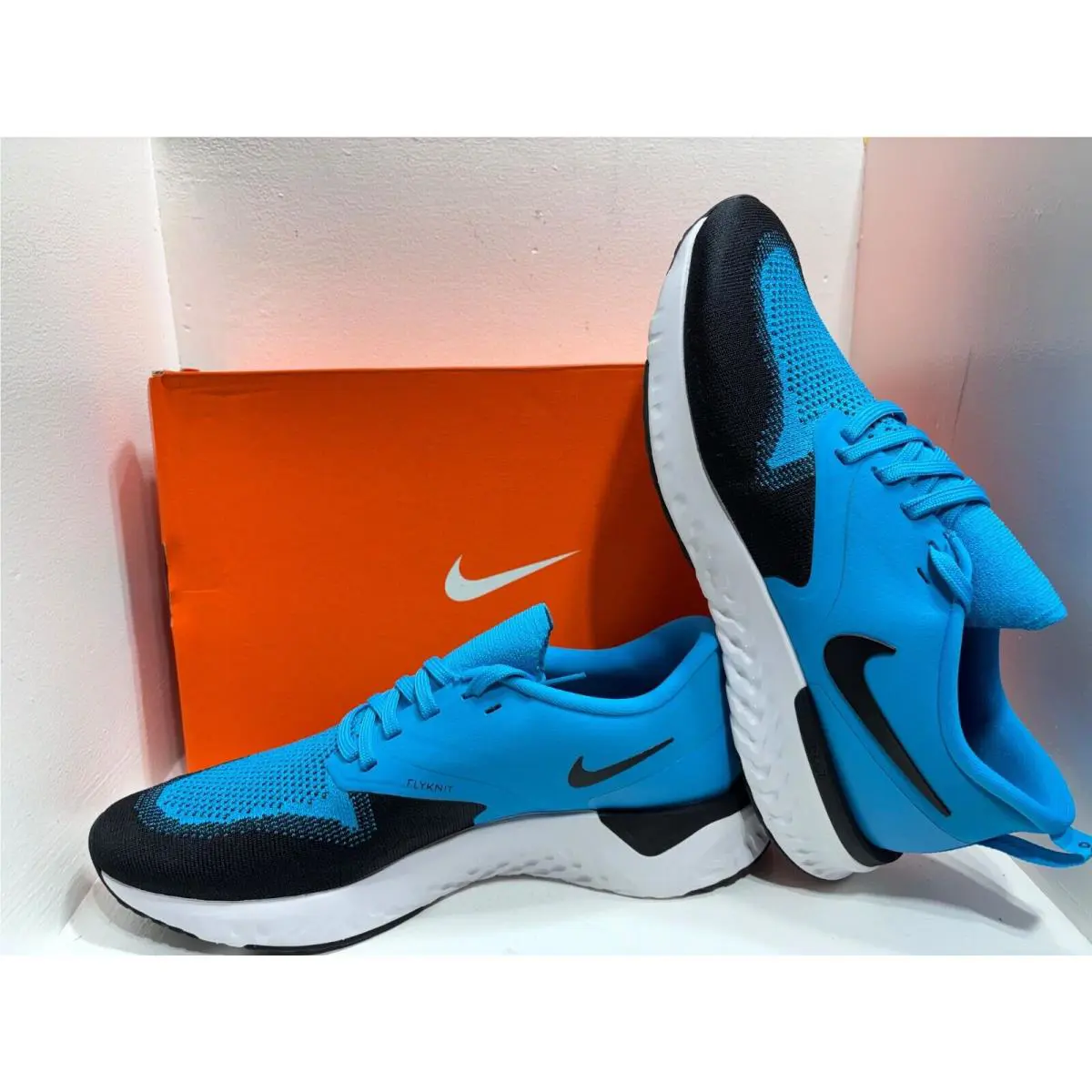 Nike shoes - Nike Odyssey React 2 Flyknit - AH1015-402 - Blue Lagoon/White/Black 8