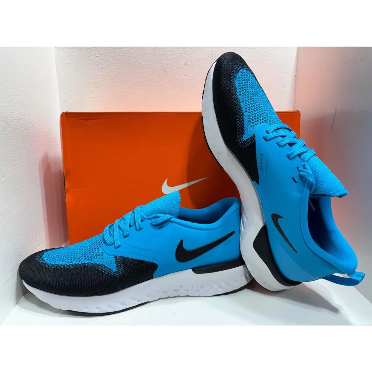 Nike shoes - Nike Odyssey React 2 Flyknit - AH1015-402 - Blue Lagoon/White/Black 9