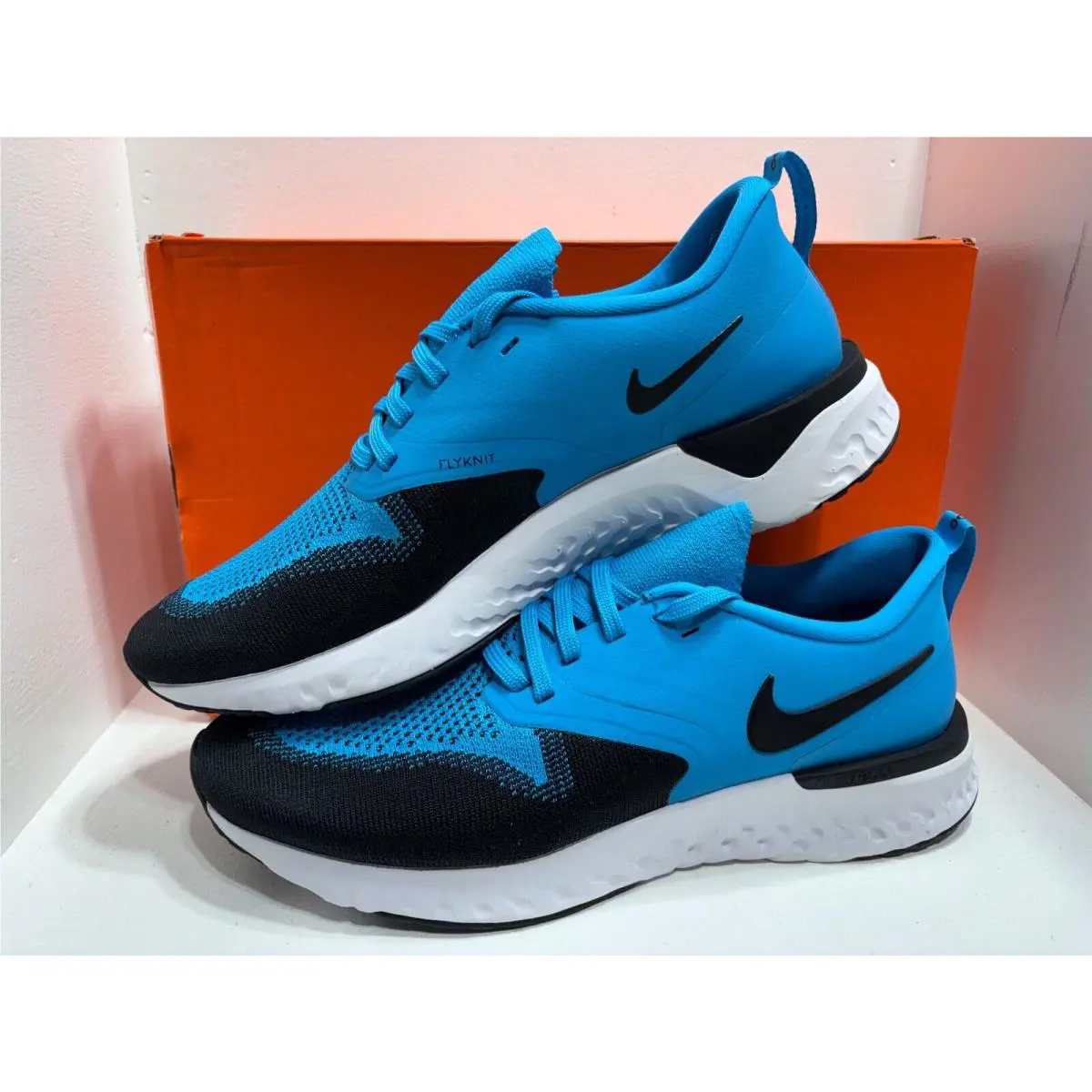 Nike shoes - Nike Odyssey React 2 Flyknit - AH1015-402 - Blue Lagoon/White/Black 1
