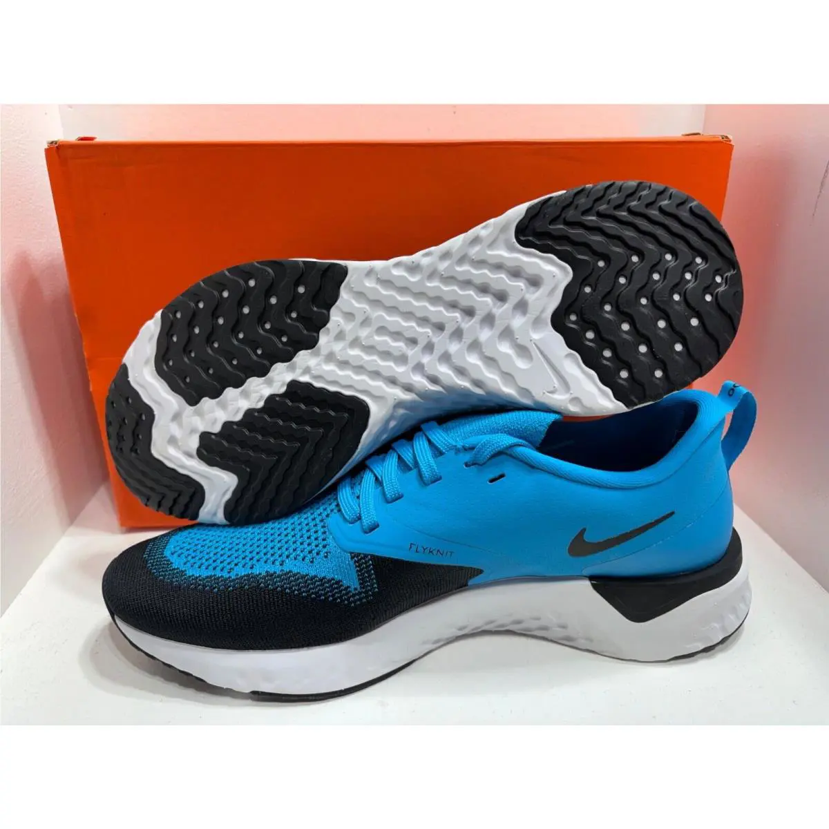 Nike shoes - Nike Odyssey React 2 Flyknit - AH1015-402 - Blue Lagoon/White/Black 2