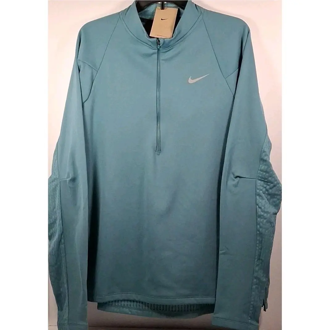 Nike DV9297-379 Men`s XL Run Division Therma-fit Pullover 1/2-Zip Jacket Green