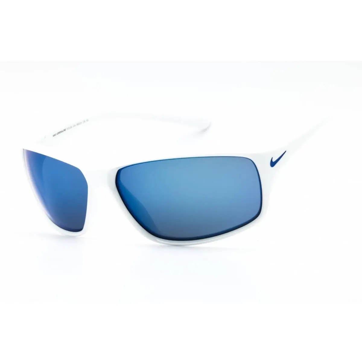 Nike Men`s Sunglasses White/grey Full Rim Rectangular Adrenaline MI EV1134 144 - Frame: White/Grey, Lens: Blue Flash