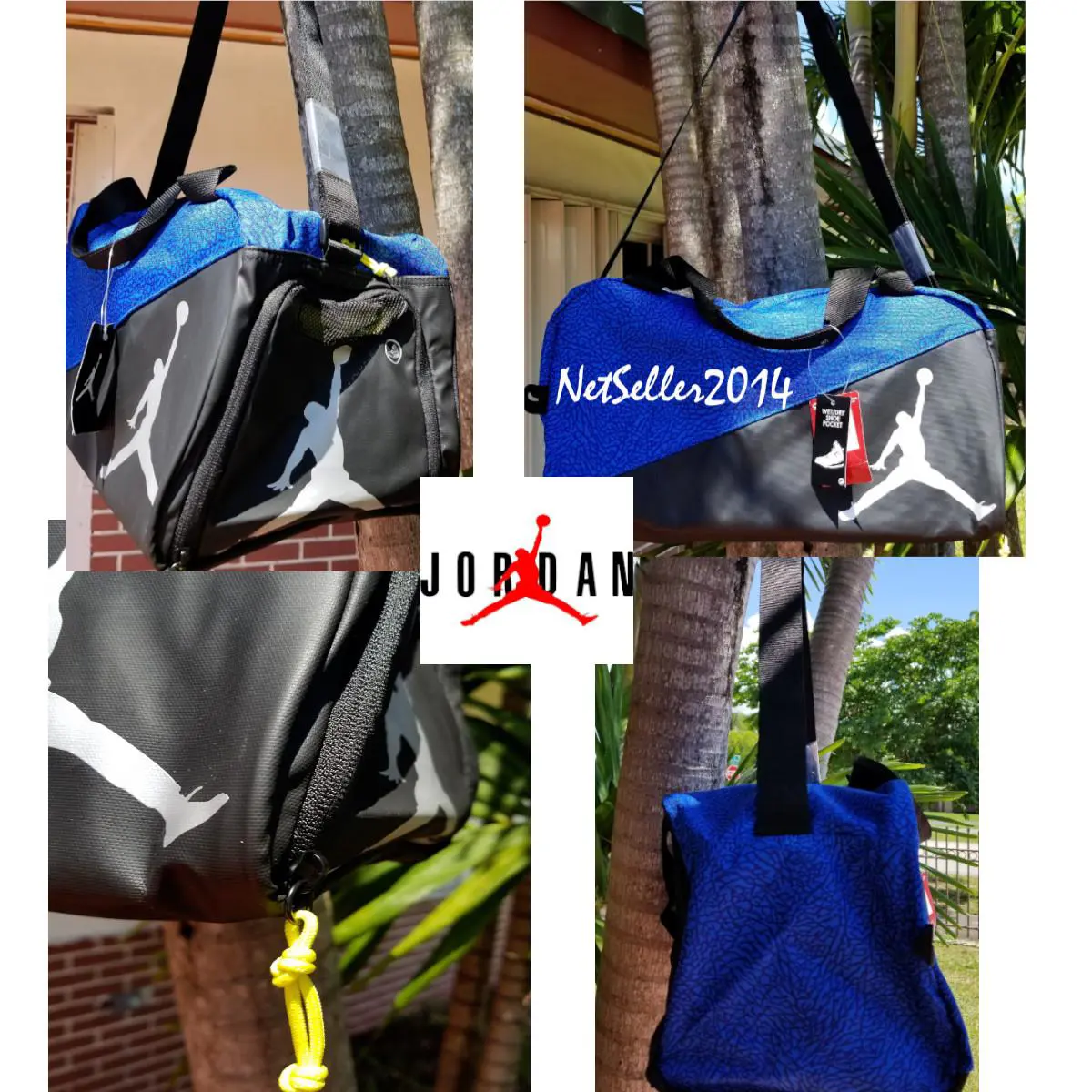 Jordan Air Jumpman Elemental Duffle Bag Blue Elephant Print Dry/wet Pocket