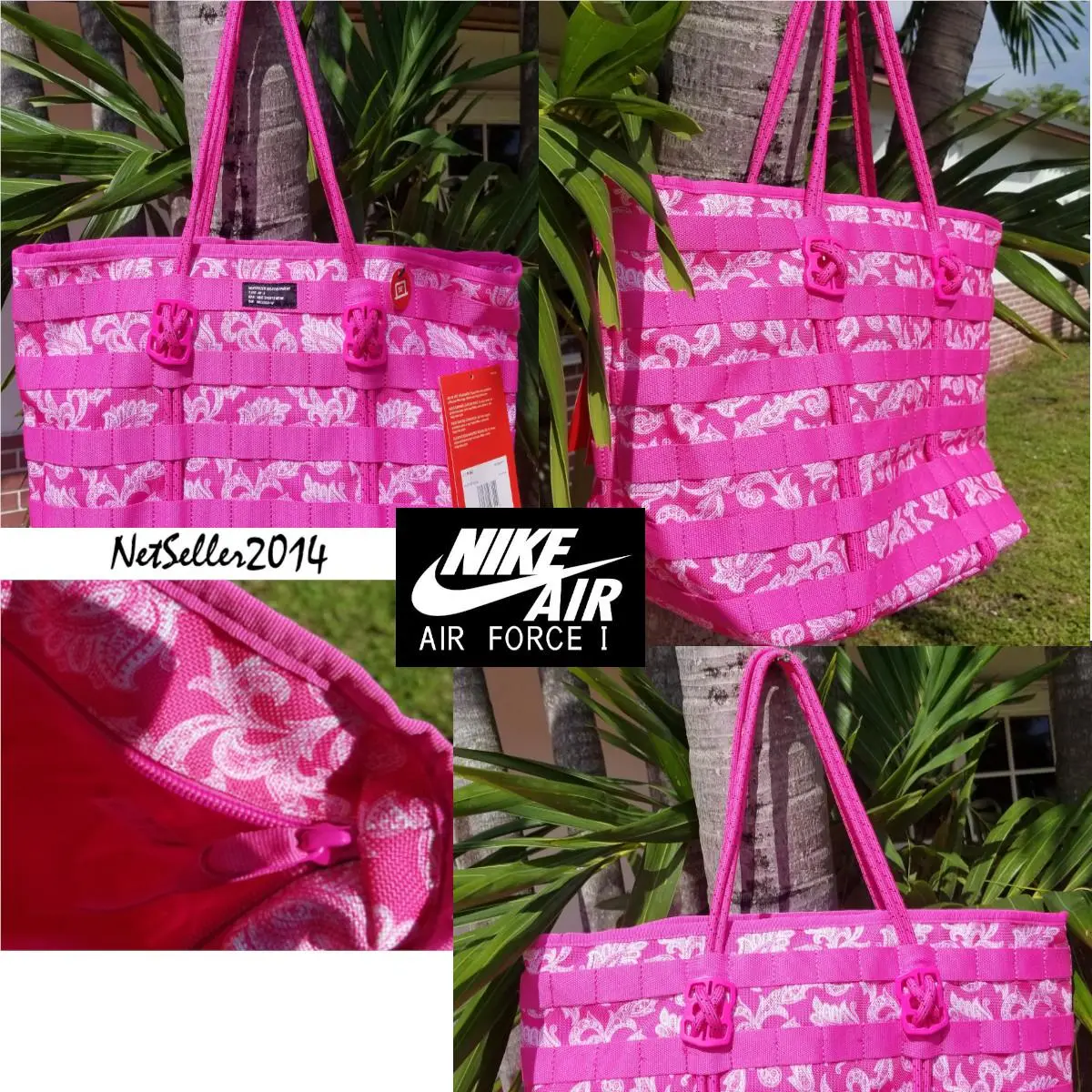 🆕 Unisex Nike AF-1 Air Force 1 One Tote Bag Shoulder Bag Casual Pink BA6346-677