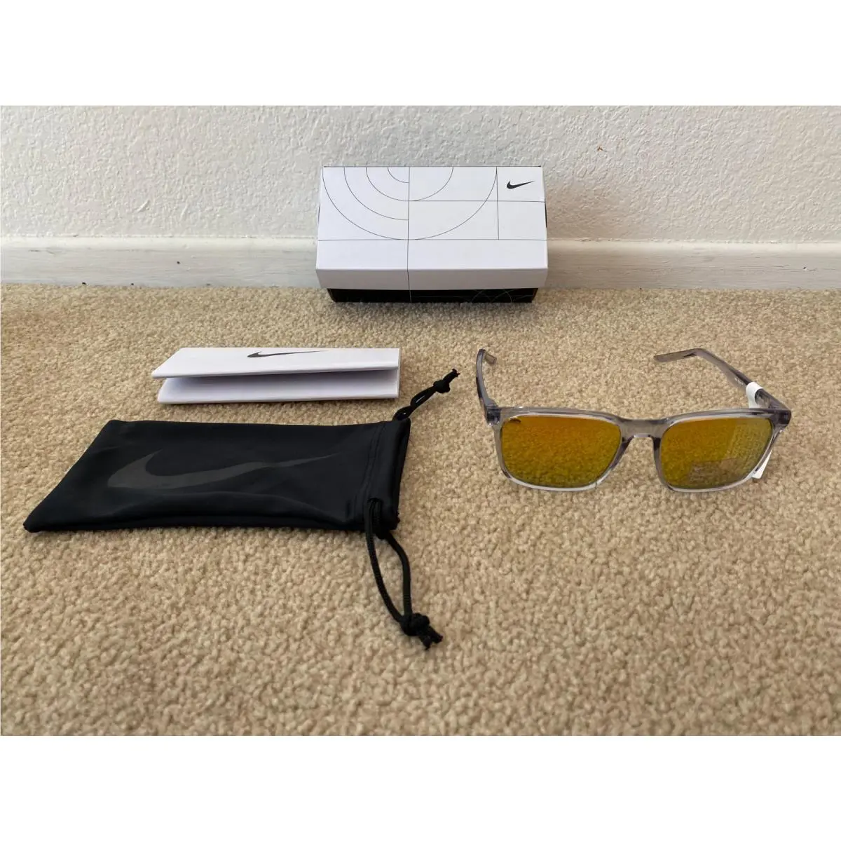 Women`s Nike Rave Sunglasses FD 1849-012 Polarized Mirror Lenses Crystal Frame