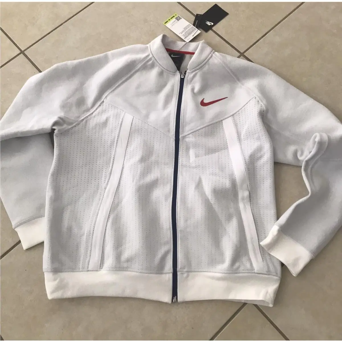 Nike Men’s L Tech Pack Full Zip Jacket White Red Blue Large Usa CW0300-100