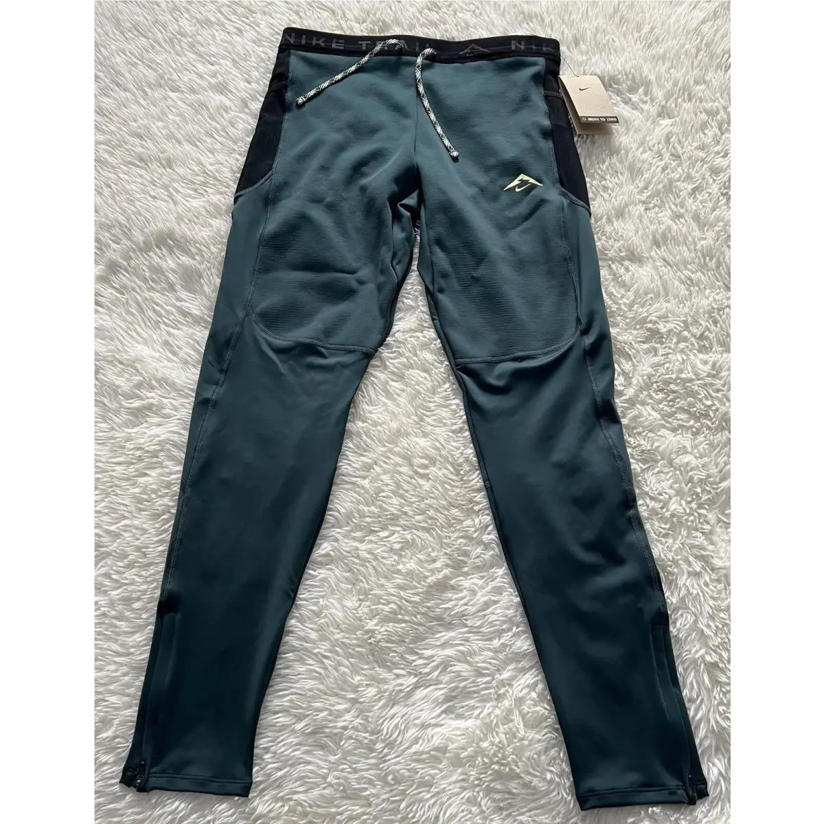 Nike Trail Lunar Ray Winterized Running Tights Hiking Green FB8599-328 Men Sz M