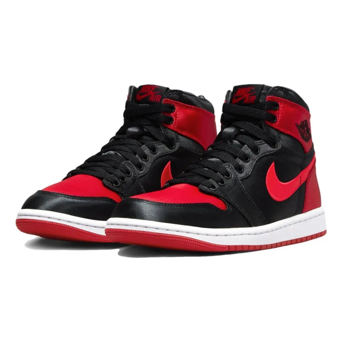 Size 10.5 - Nike Women`s Air Jordan 1 High OG Satin Bred Shoes FD4810-061