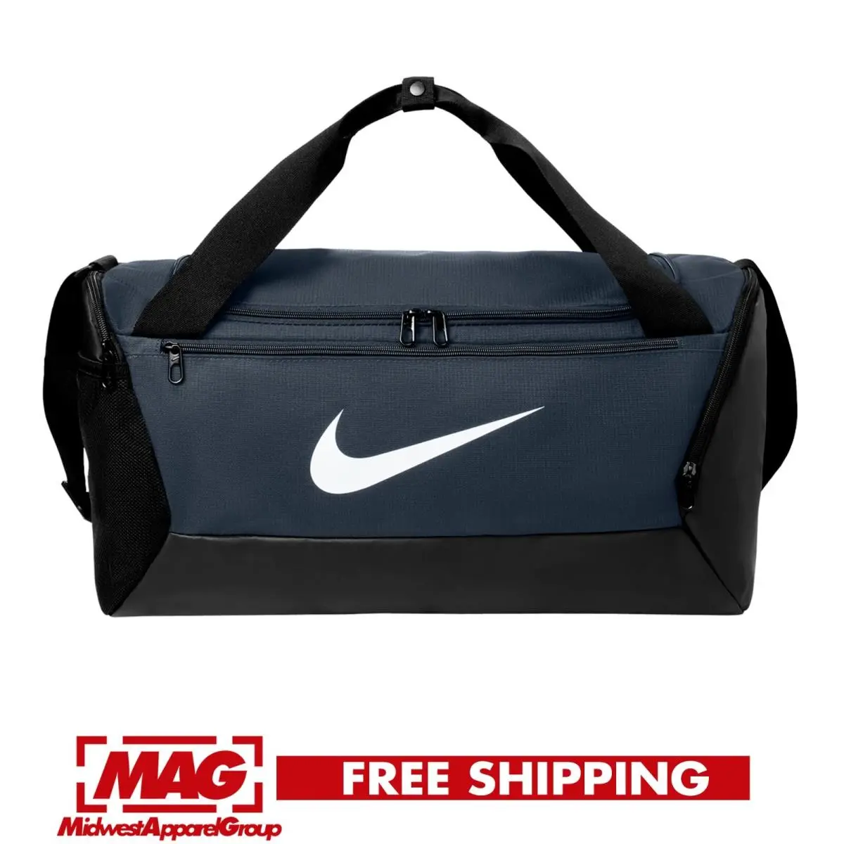 Nike Brasilia Navy Small Duffel Training Gym Bag All Sport Swoosh 20 X 11 X 11 - Blue