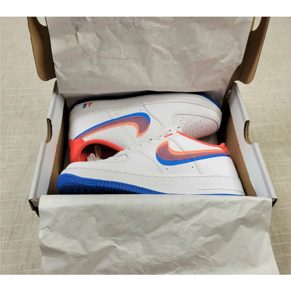 Nike shoes - Nike Air Force 1 GS - DX1787-100 - White Blue Crimson (UPC: 00196148463750) 0