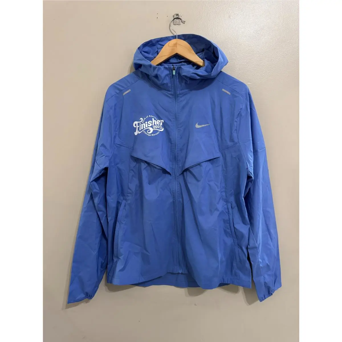 Nike clothing - Nike Windrunner Hooded Repel UV Protection Running Jacket - FD2703-450 - Polar (UPC: 196606976853) 7