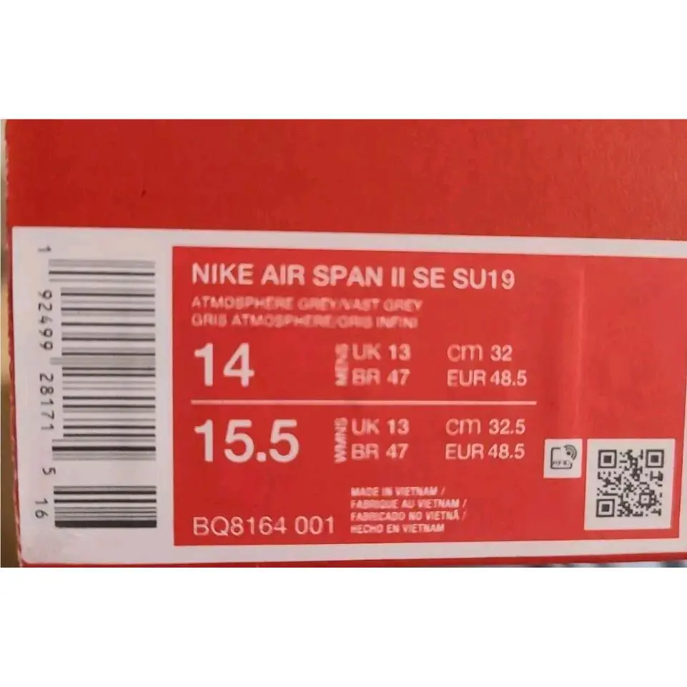 Nike shoes - Nike Air Span II SE - BQ8164 001 - Gray 7