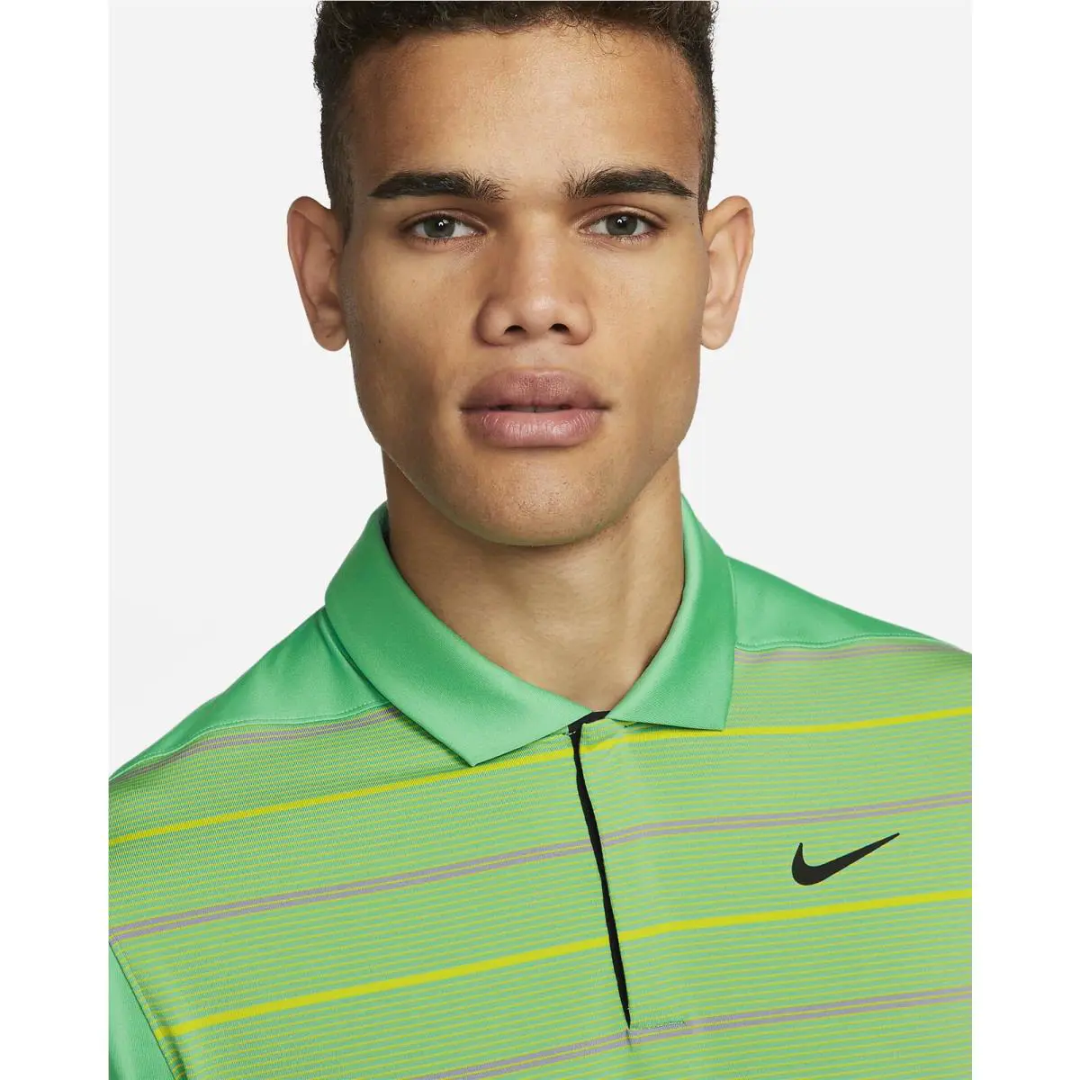 Nike clothing - TW Collection Stripped Polo - Collection Stripped Polo - DR5318363 - Spring Green / Ashen Slate / Bright Cactus Yellow / Black 2