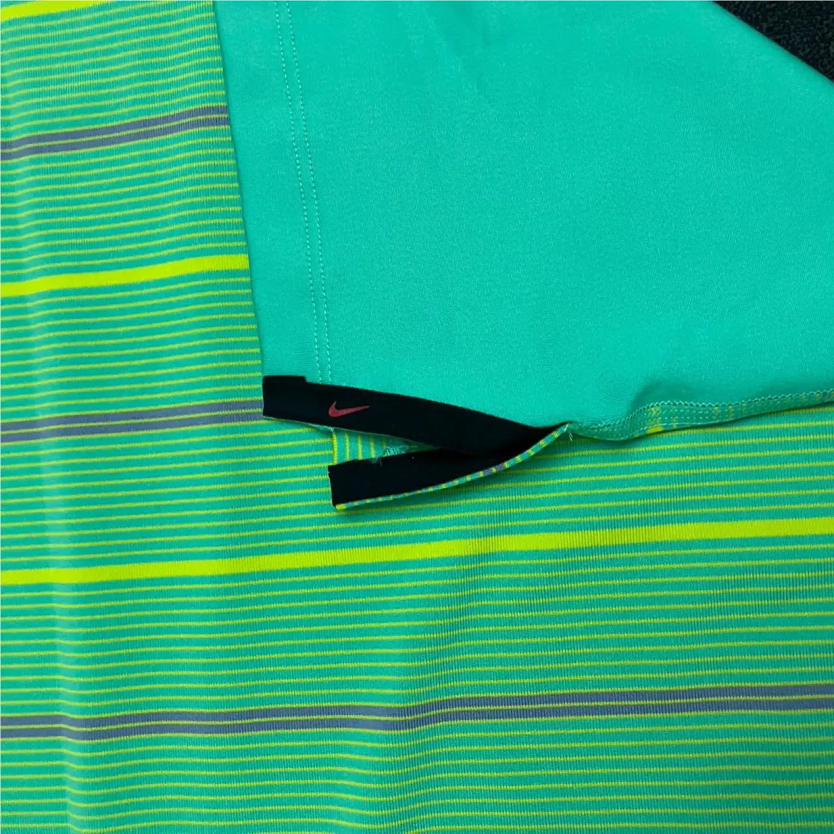 Nike clothing - TW Collection Stripped Polo - Collection Stripped Polo - DR5318363 - Spring Green / Ashen Slate / Bright Cactus Yellow / Black 11