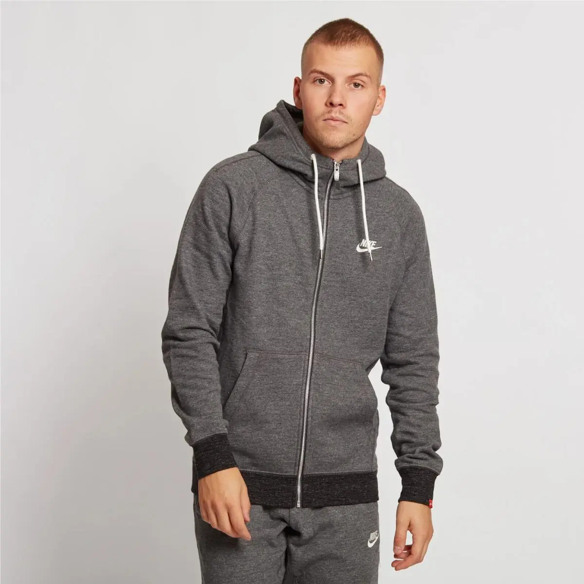 SZ XL Cool 🆕 Nike Men`s Sportswear Legacy Hoodie Full Zip Charcoal 805057-071