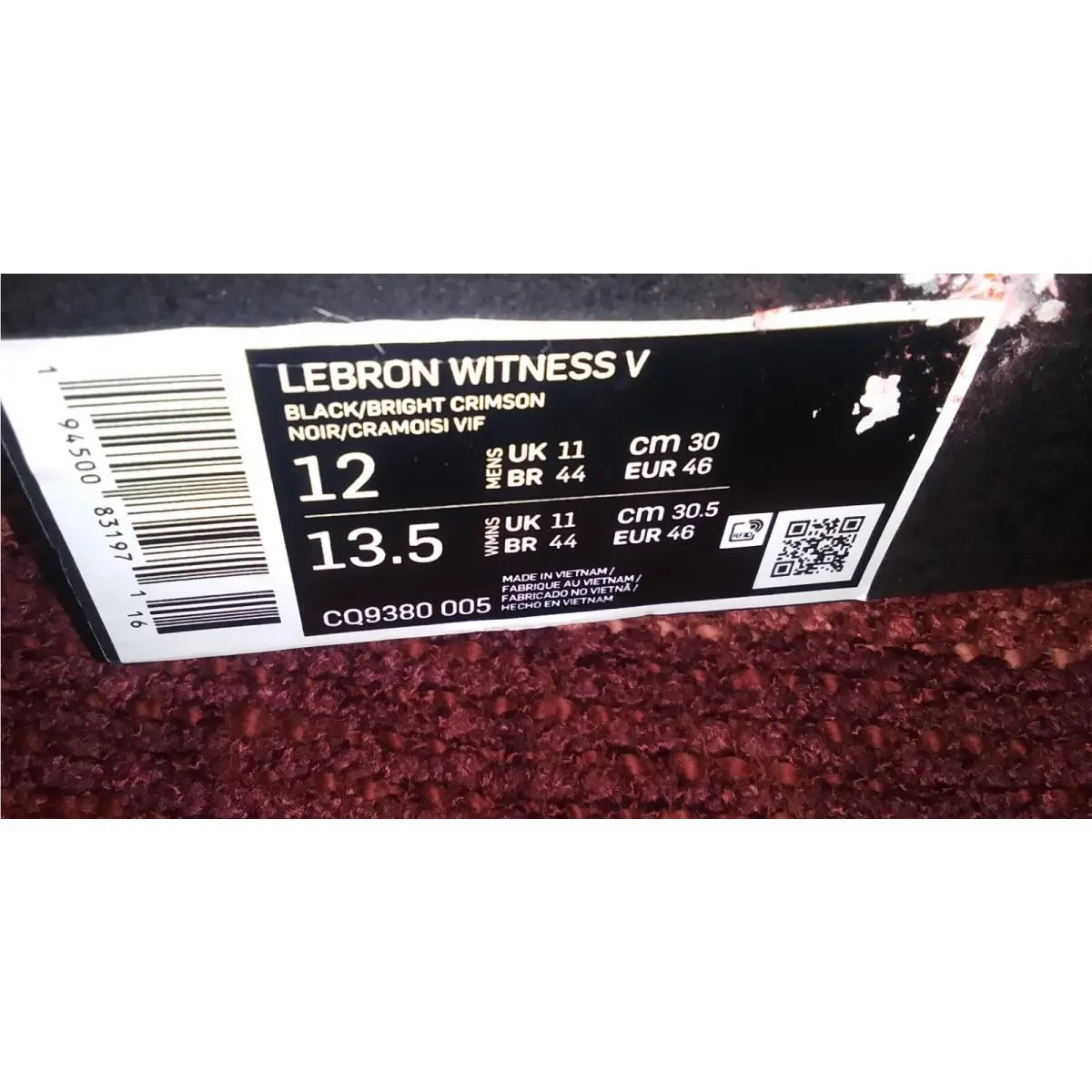 Nike shoes - Nike LeBron Witness 5 CQ9380-005 - CQ9380005 - Black/University Red 2