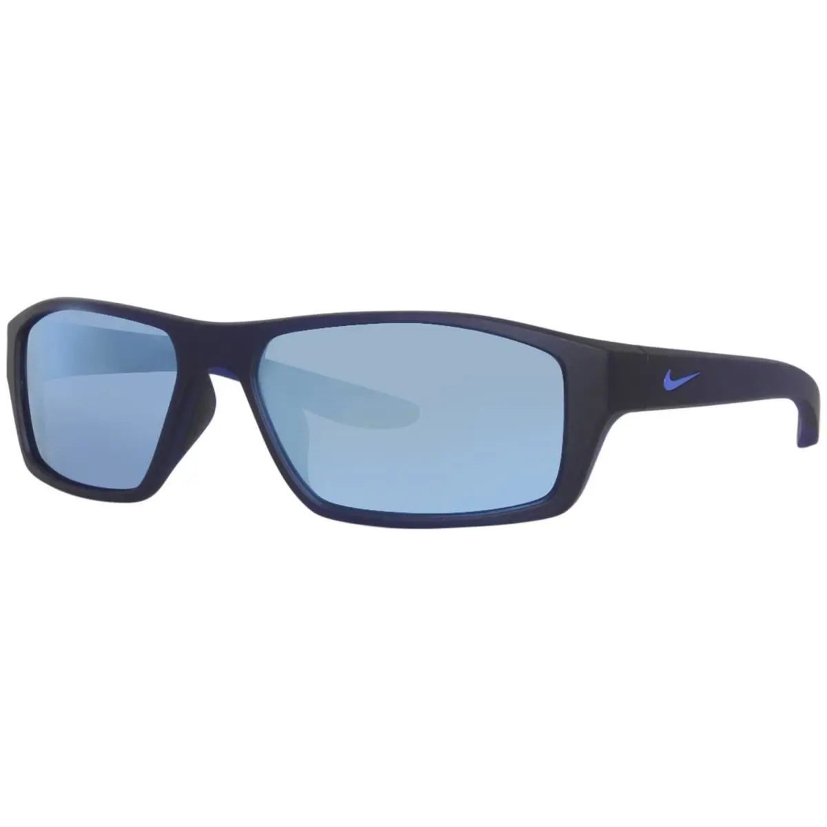 Nike Brazen Shadow-m FJ1987 451 Sunglasses Matte Dk Obsidian/frozen Blue Mirror - Frame: Black, Lens: Blue