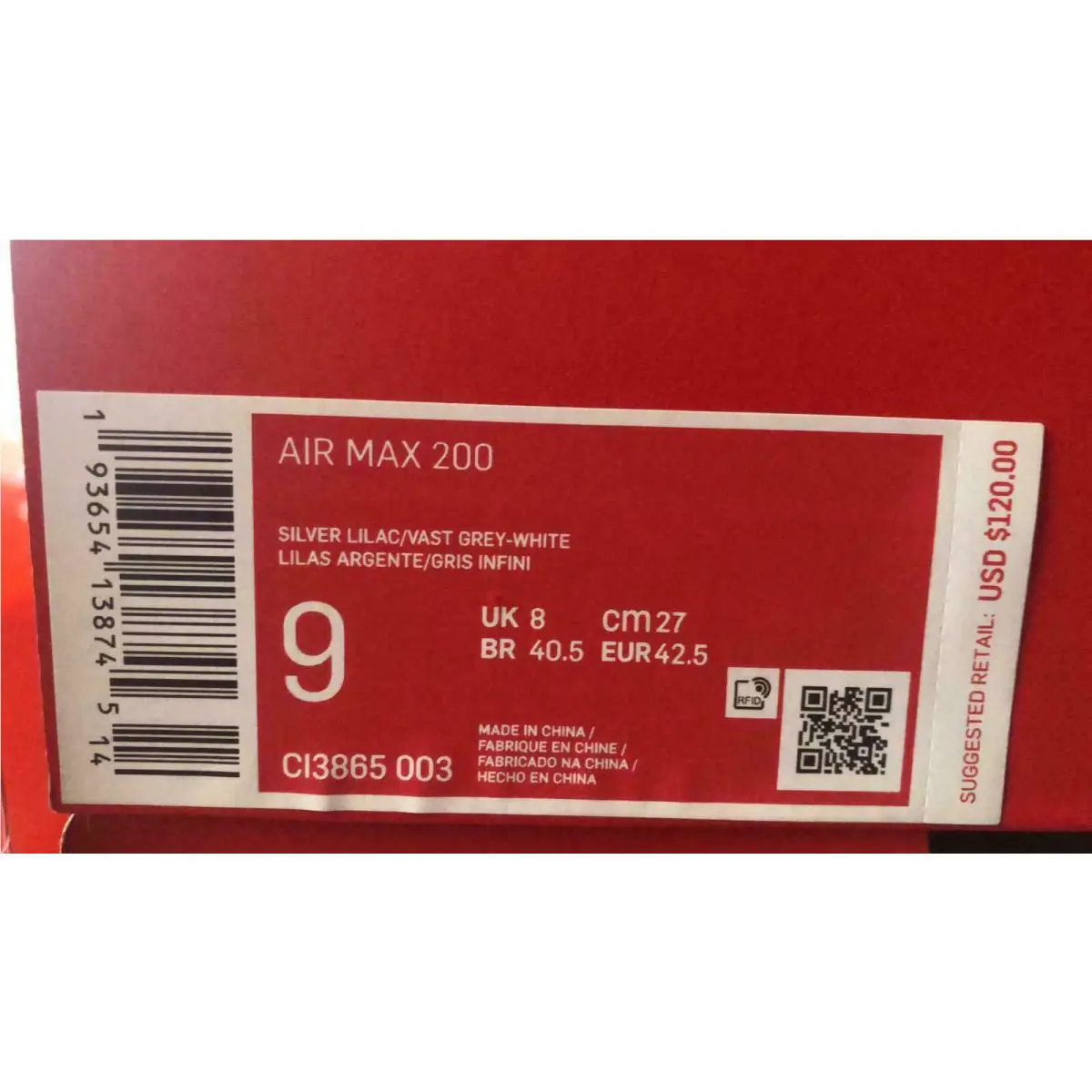 Nike shoes - Nike Air Max 200 - Air Max - CI3865 003 - Silver Lilac/Vast Grey-White (UPC: 193654138745) 7