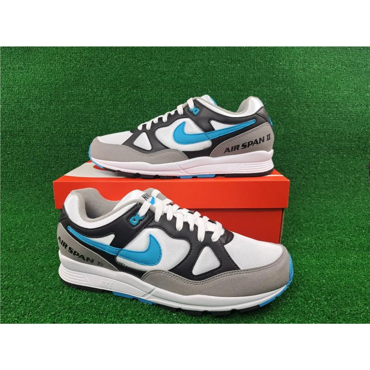 Nike Air Span II Laser Blue Black White Sneakers AH8047 001 Men’s Size 14