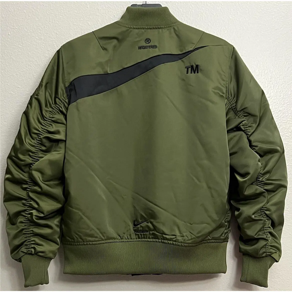 Nike clothing - Nike Sportswear Therma-Fit Big Swoosh Reversible Bomber Jacket - DD6055-326 - Rough Green (UPC: 195242696590) 2