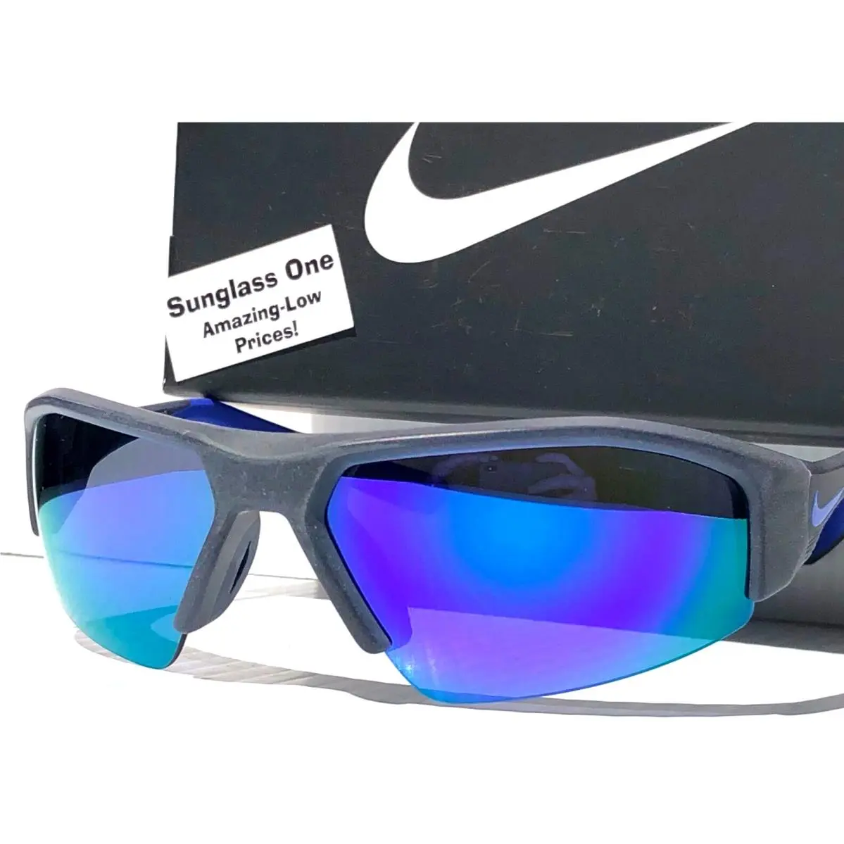 Nike Skylon Ace 22 Obsidian Gray Frame Violet Mirror Sunglass DV2151 451