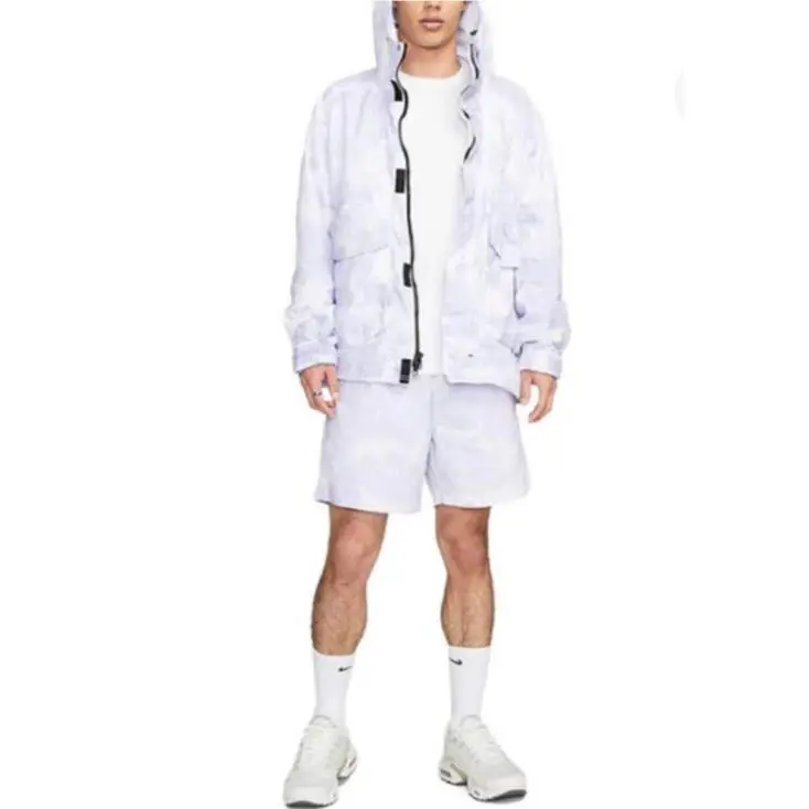 Nike clothing - Nike Sportswear Tech Pack Men`s Woven Hooded Jacket - DX0217519 - Indigo Haze White (UPC: 0196156939483) 1