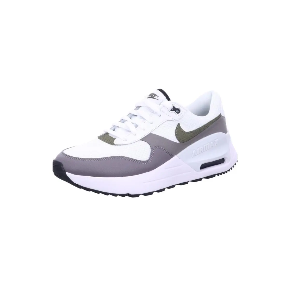 Nike Air Max System Men`s Shoes - White/Medium Olive-Black