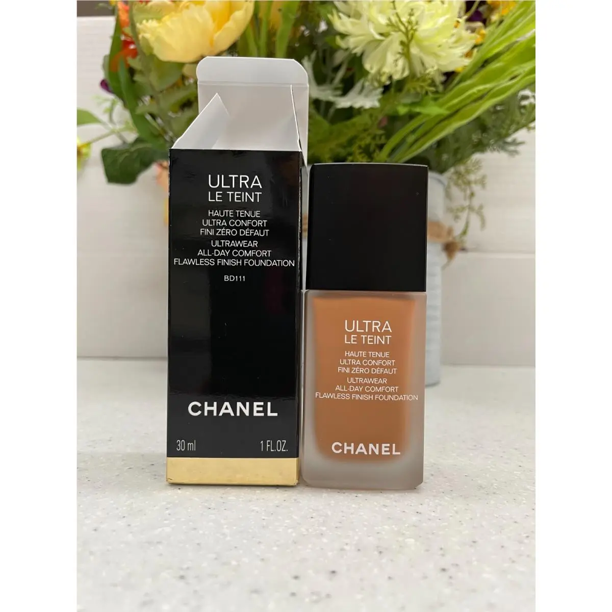 Ultra LE Teint Ultrawear All-day Comfort Flawless Foundation You Pick BD111 (Deep Shade, golden undertone) by Chanel