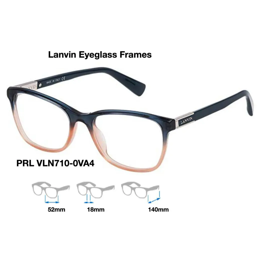 Lanvin VLN710 Eyeglass Frames Multiple Colors Size 52mm VLN710-0VA4 (Turq/Pearl)