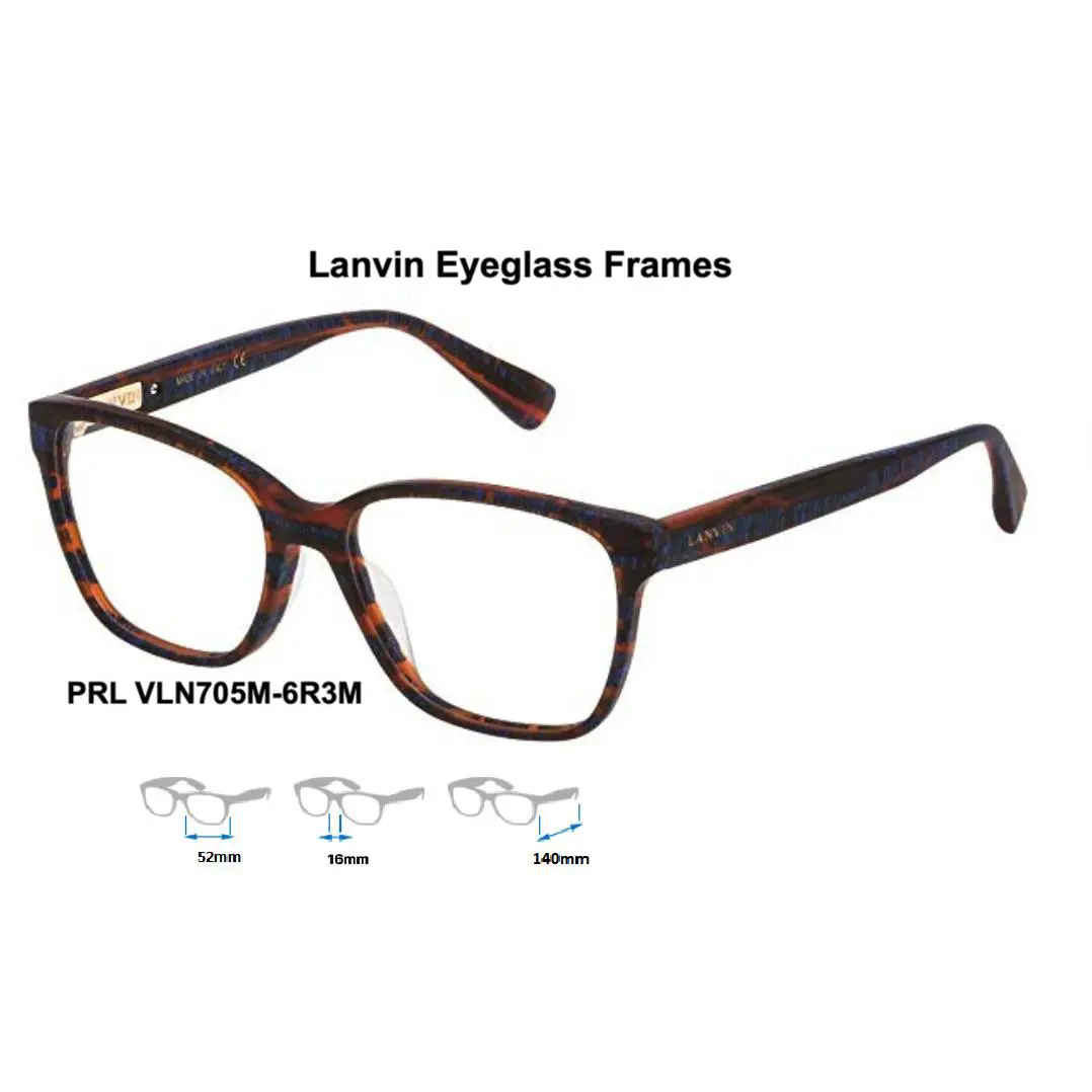 VLN705M Eyeglass Frames Multiple Colors Size 52mm VLN705M-6R3M (Red Tortoise) by Lanvin