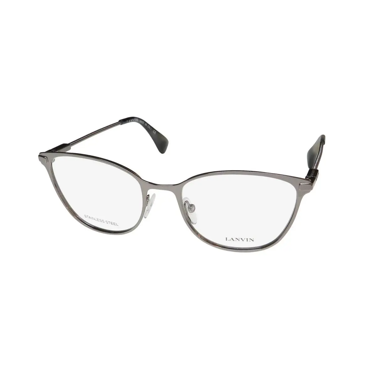 Lanvin VLN095S Eyeglass Frame 52-18-140 Italy Full-rim Oval Gray Metal