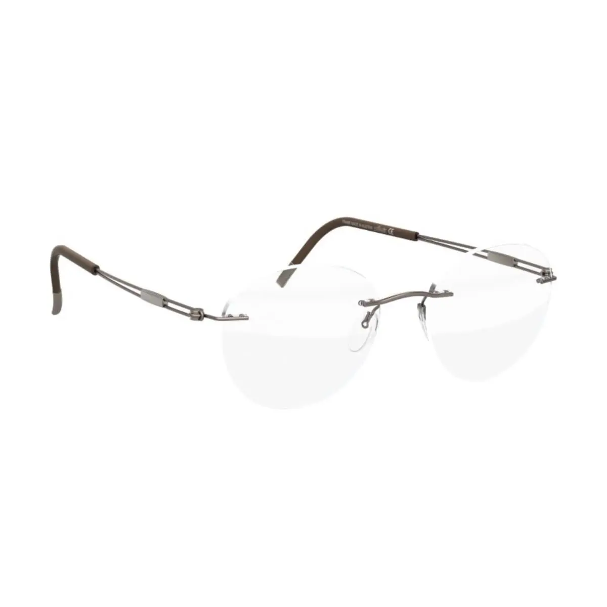 5521 Rimless Eyeglasses Titan Next Generation Titanium Frames Coffee Brown - 6040, Size: 48-21 145, Shape: EP by Silhouette