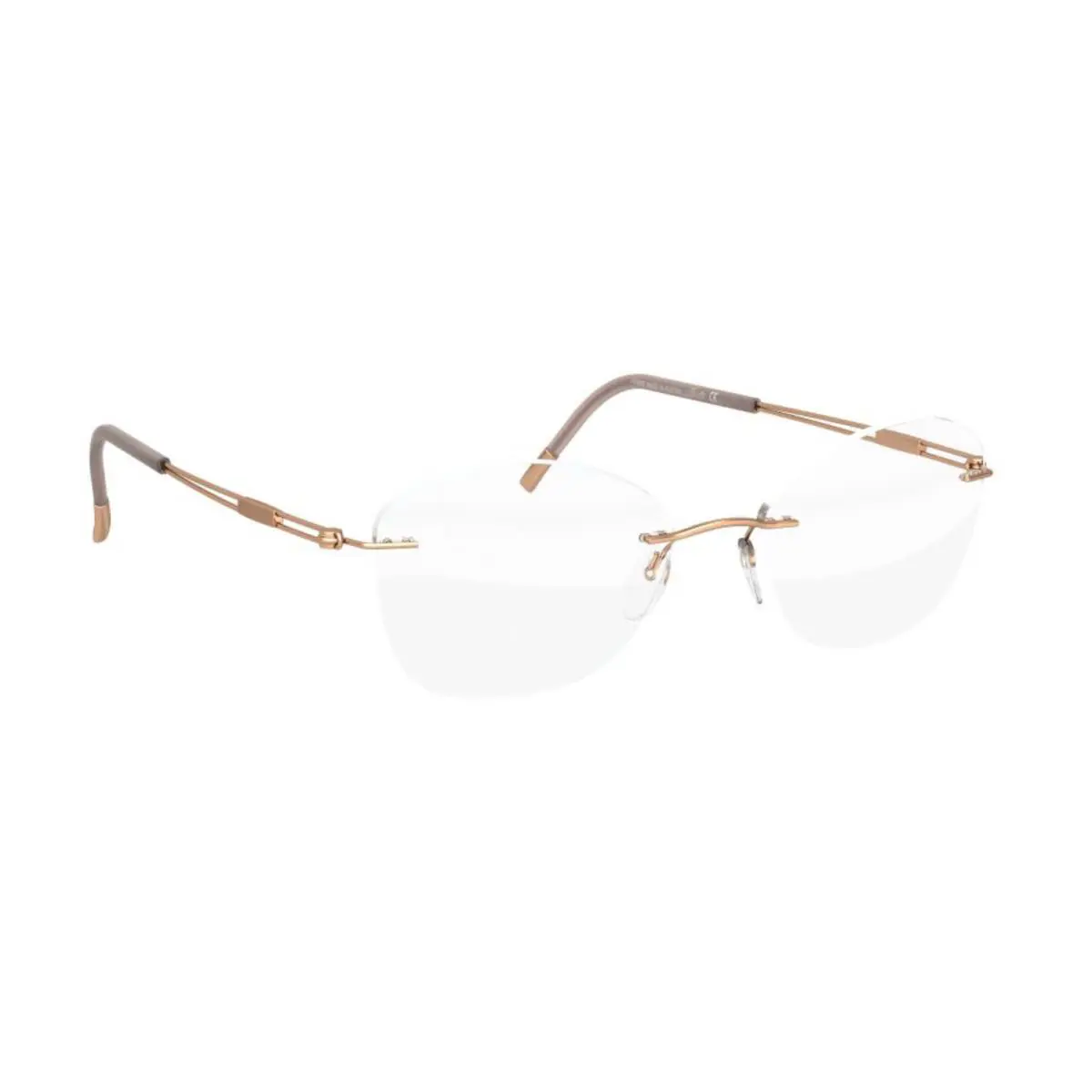 5521 Rimless Eyeglasses Titan Next Generation Titanium Frames Rose All Day - 3530, Size: 53-19 140, Shape: EU by Silhouette