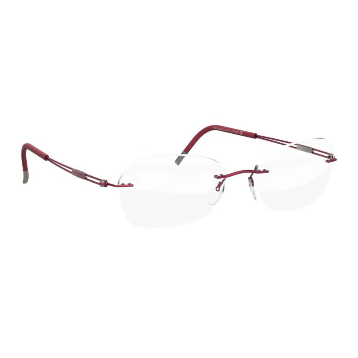 5521 Rimless Eyeglasses Titan Next Generation Titanium Frames Ruby Red - 3040, Size: 53-17 140, Shape: FC by Silhouette