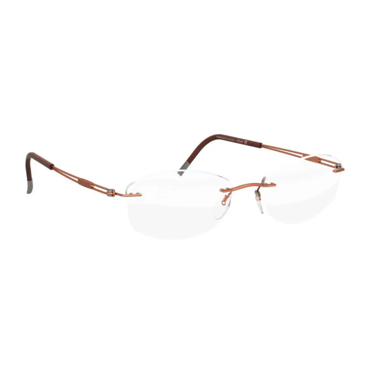 5521 Rimless Eyeglasses Titan Next Generation Titanium Frames Russet Orange - 2540, Size: 51-17 140, Shape: FD by Silhouette