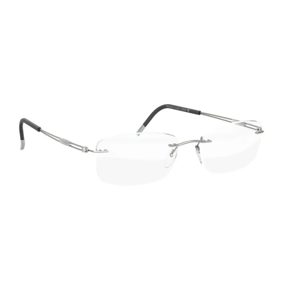 5521 Rimless Eyeglasses Titan Next Generation Titanium Frames Tech Silver - 7010, Size: 49-19 140, Shape: EW by Silhouette