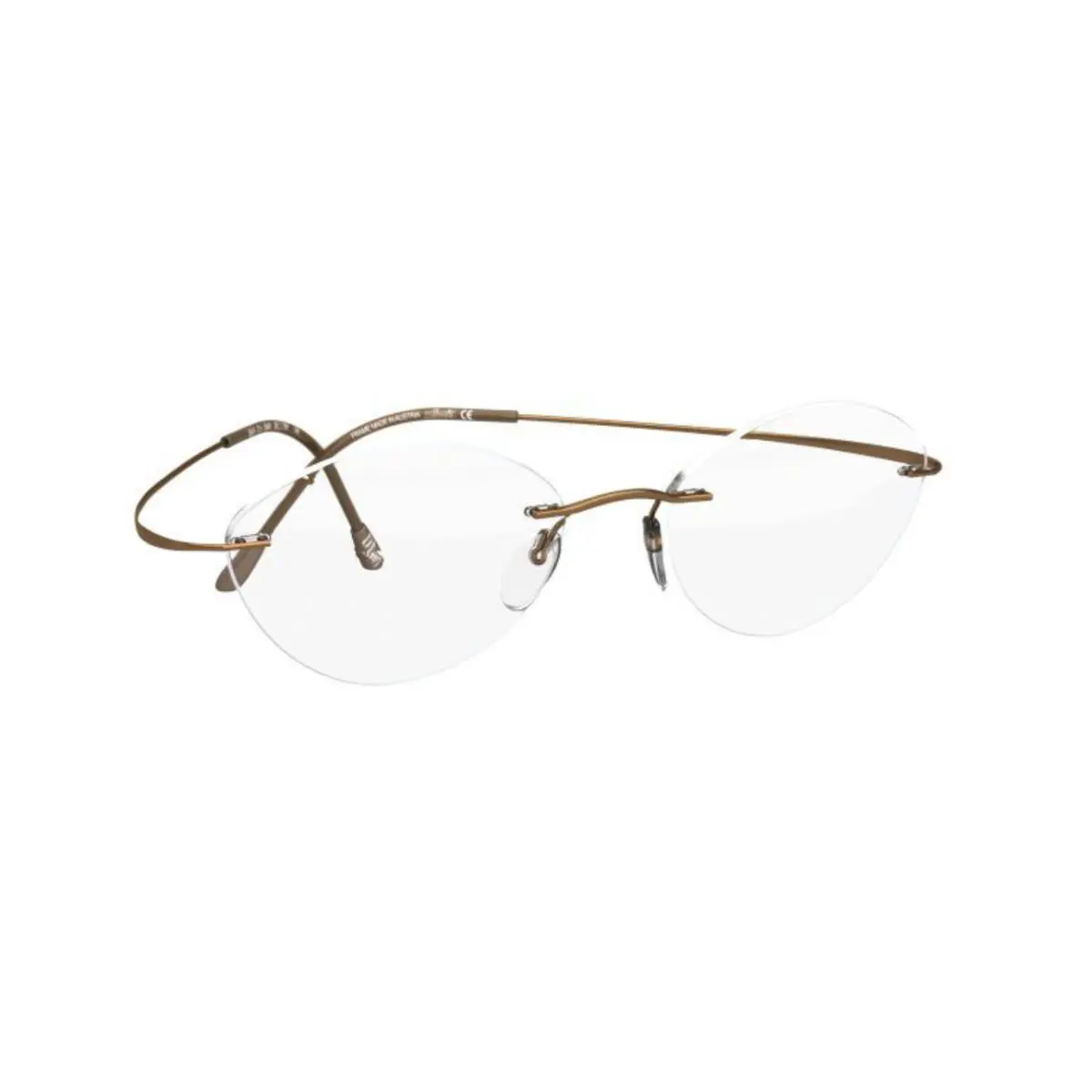 5515 Rimless Eyeglasses Titan Minimal Art The Must Collection Frames MATTE GOLD - 8540, SIZE: 50-19 140, SHAPE - CV by Silhouette