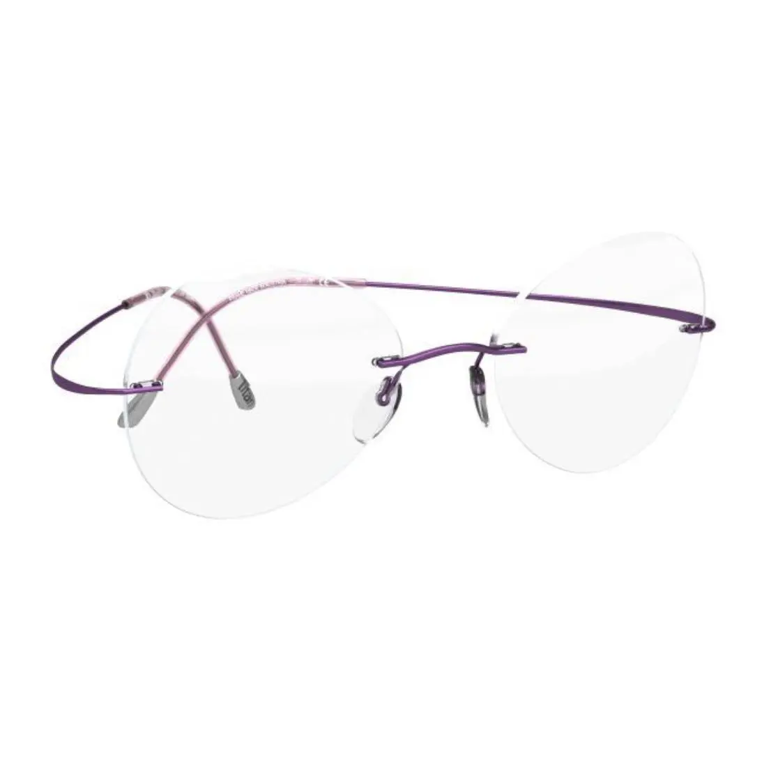 5515 Rimless Eyeglasses Titan Minimal Art The Must Collection Frames MAUVE SHADOW - 3540, SIZE: 52-17 140, SHAPE - CS by Silhouette