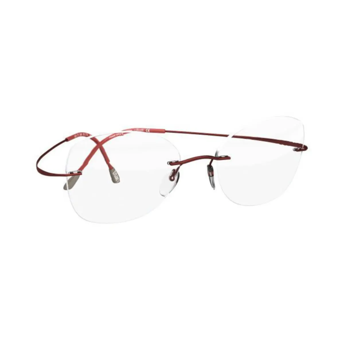 5515 Rimless Eyeglasses Titan Minimal Art The Must Collection Frames WINE - 3040, SIZE: 53-17 140, SHAPE - CT by Silhouette