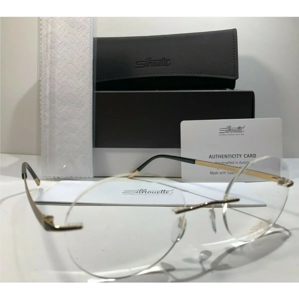Silhouette Eyeglass Frames Prestige 5480 DA 7620 Gold/Black/23kt Gold Plate