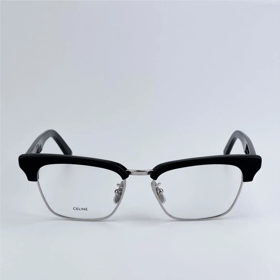 Celine Men Eyeglasses Shiny Palladium Black Demo Square CL50026U 016