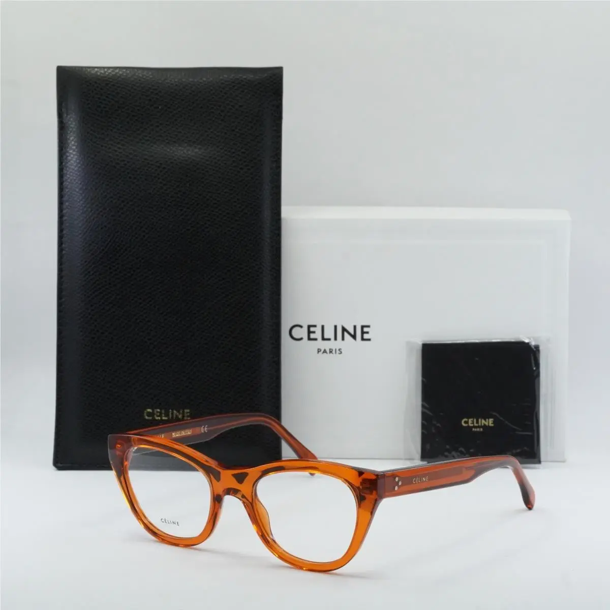 Celine CL50005I 042 Transparent Orange 49mm 49-20-145 Sunglasses