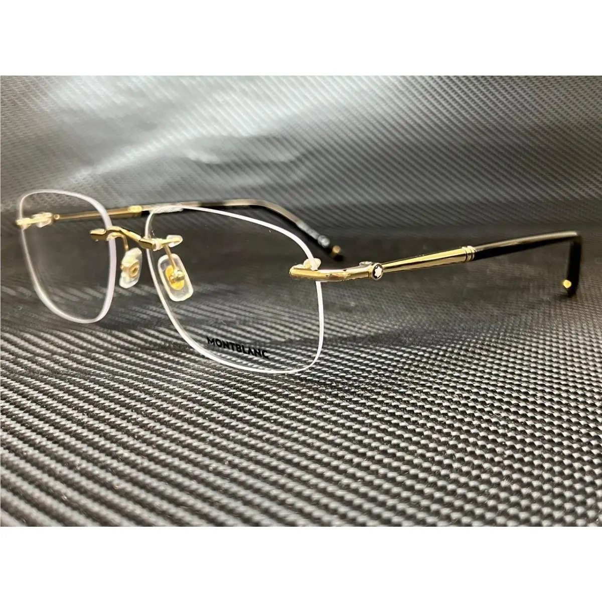Montblanc Mont Blanc MB0071O 003 Gold Men`s Rectangle 58 mm Eyeglasses