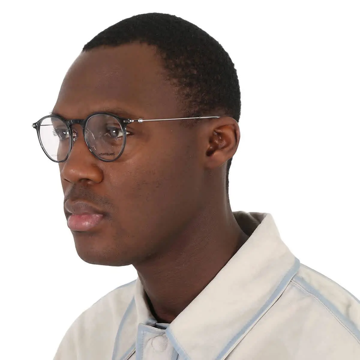 Montblanc Demo Phantos Men`s Eyeglasses MB0099O 001 48 MB0099O 001 48